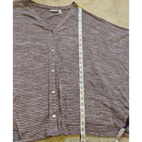 Lori Goldstein Striated Knit Striped Sweater Shrug Button Front Plus Size 1X - Picture 4 of 8